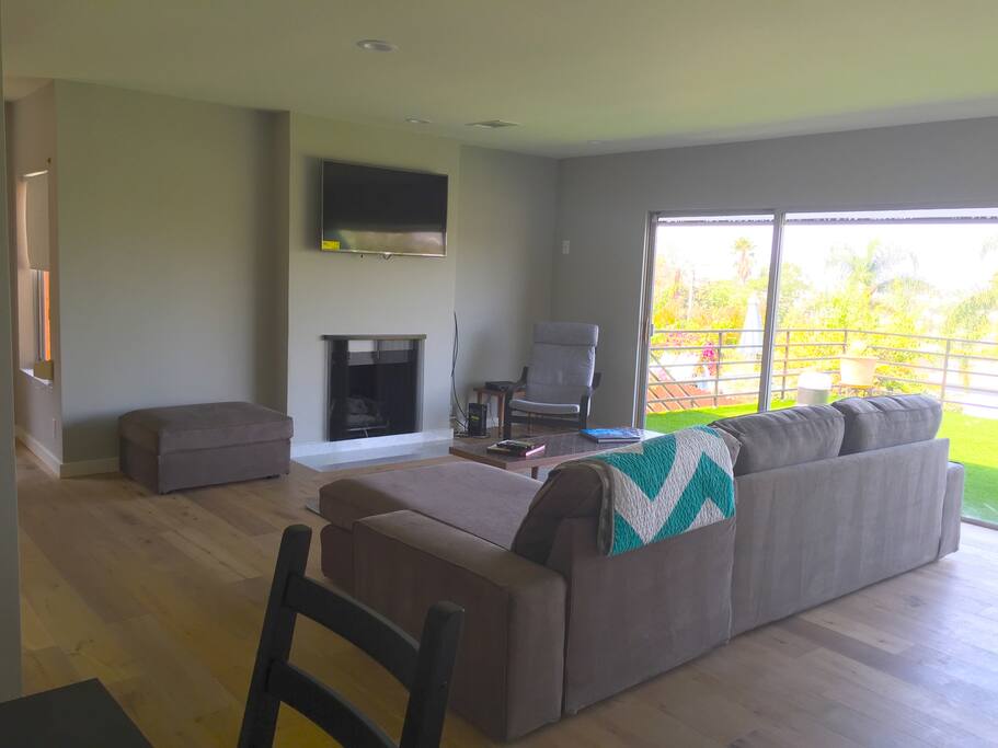 Your living room opens right onto the front deck.