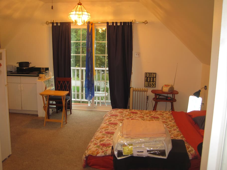 Very comfy..and yes it is small, but perfect for one or a romantic couple!