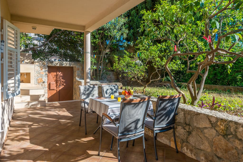 Beautiful Terrace for relaxing and enjoying food&drinks outside. Apartment has a separate entrance as well.
