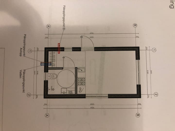 Kreslenie nad chalupou. Tu si môžete pozrieť meranie chalupy. (dom Attefall)