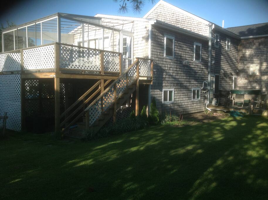 second deck with awning