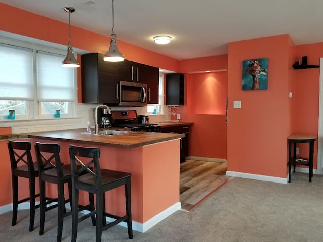 Condo with private deck -walk to everything!