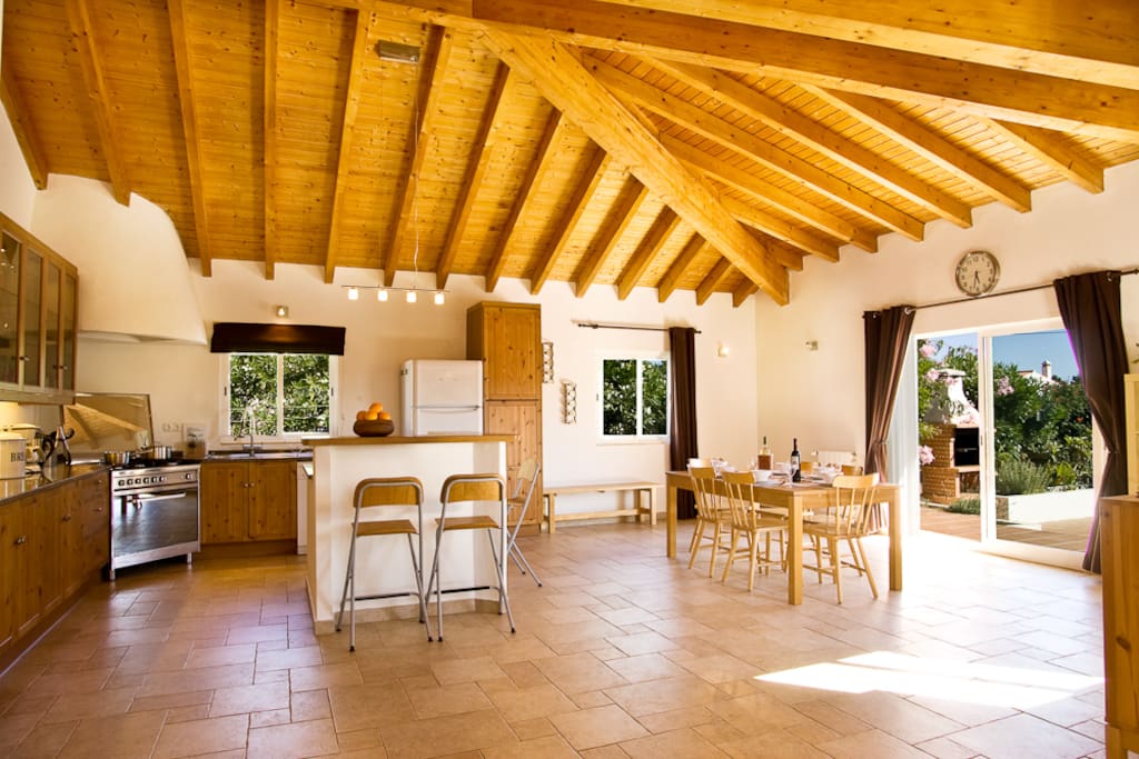 Spacious open plan kitchen opening out onto the terraces