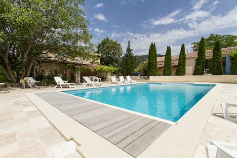 French Country House with heated private pool