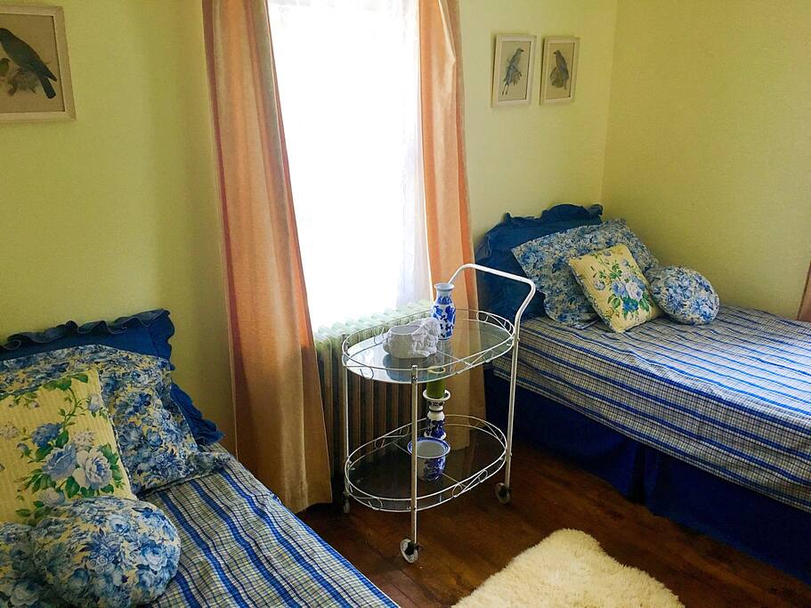Your room sleeps two people in comfortable twin beds.