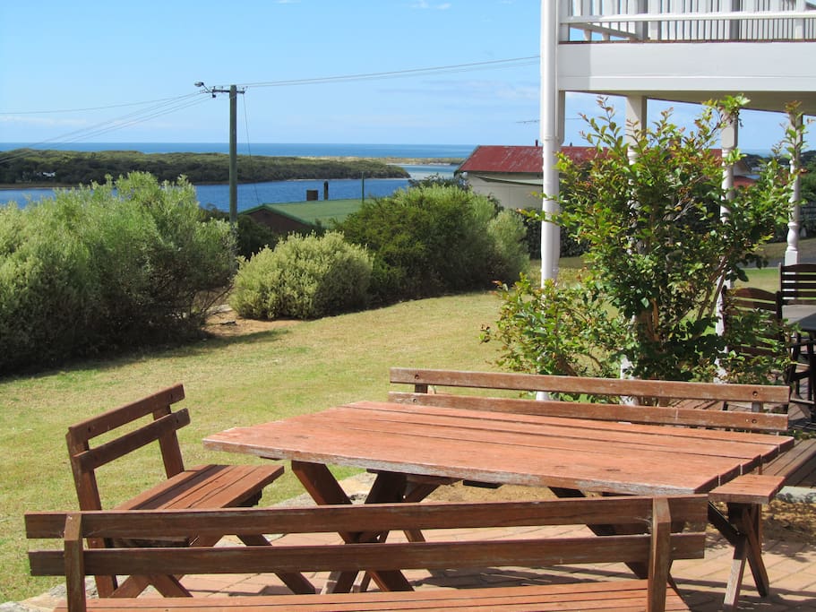 The view looking out over the river and Flinders Bay