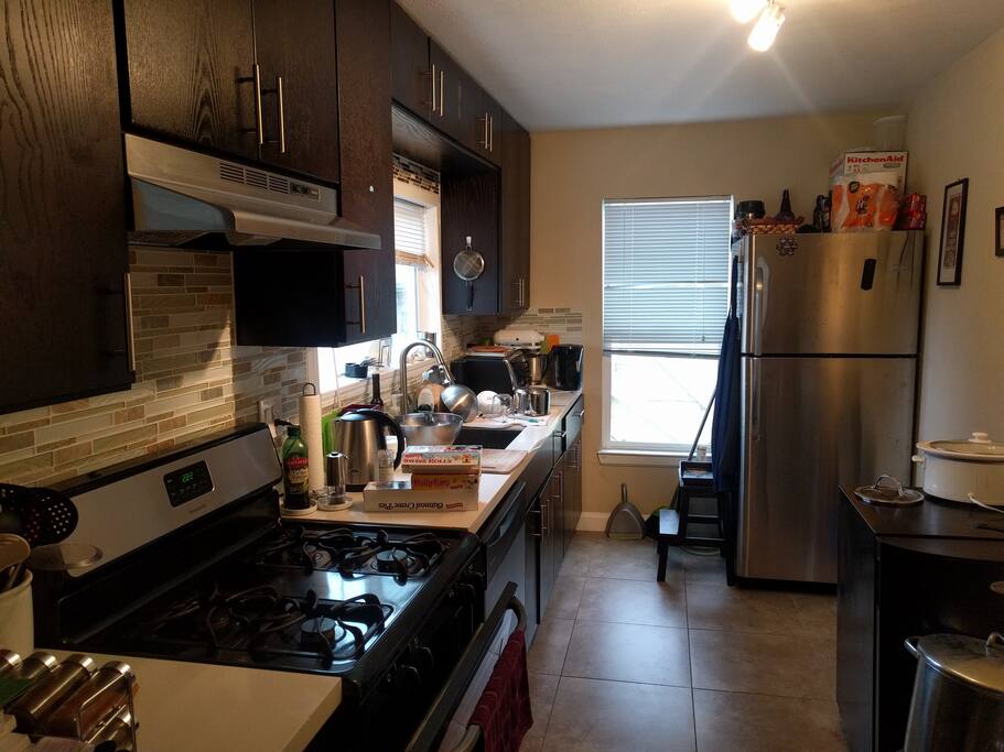 Kitchen. Plenty of fridge space. Gas Stove. No microwave, FYI.