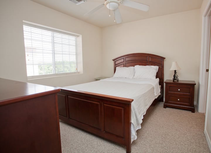 Master bedroom with private bathroom and large closet. Queen-size bed, and super-soft sheets!
