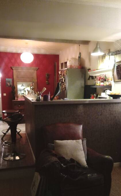 Vue sur la cuisine ouverte