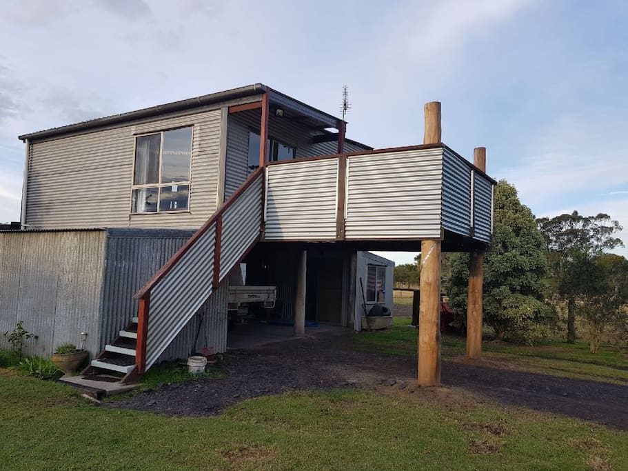 Your farmstay palace, built above the Manshed. Privacy with a view once up the stairs.
