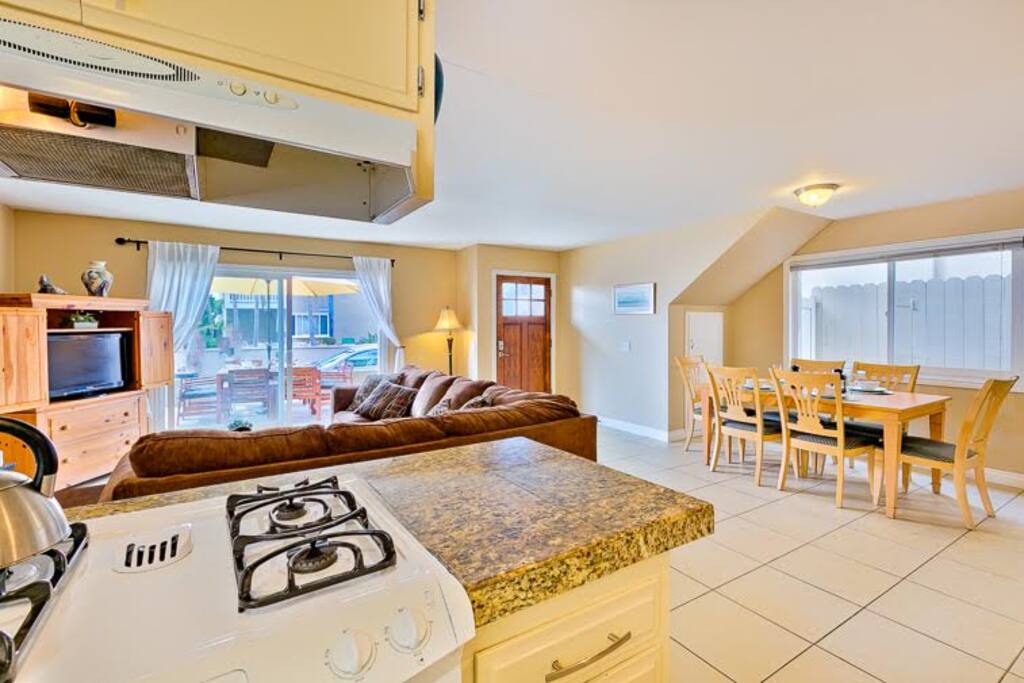 View of Great Room with patio access and ocean views.