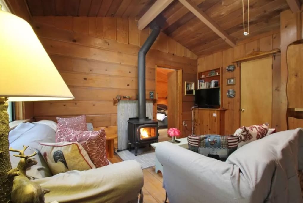 Sit back & relax with a roaring fire & 32" flat screen tv