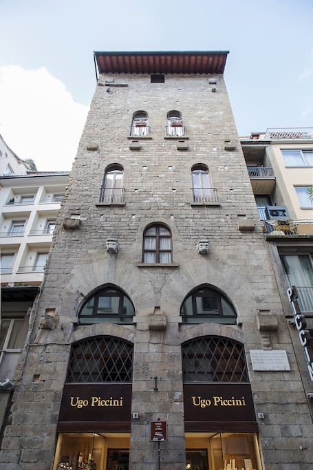 The lovely medieval windows of the apartment