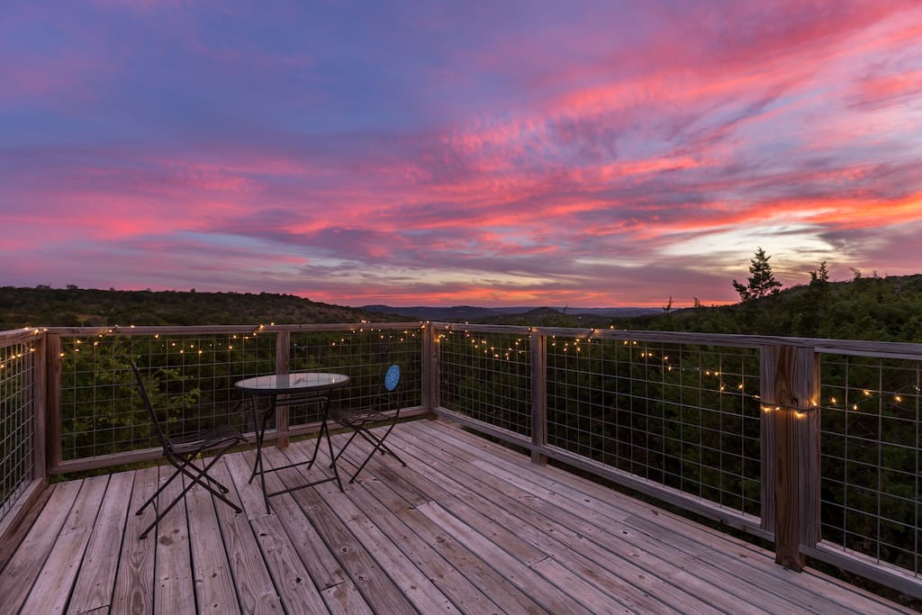 Sunset from the rooftop deck.