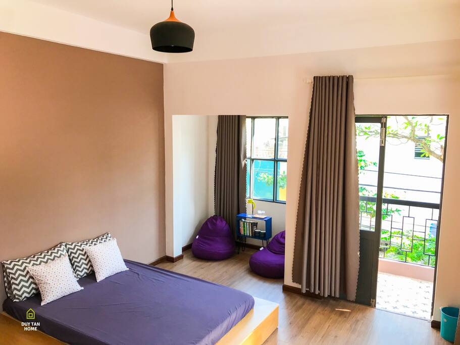 Twin double beds with external private bathroom