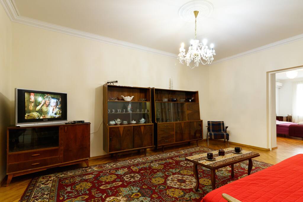 Living room with door to Master Bedroom