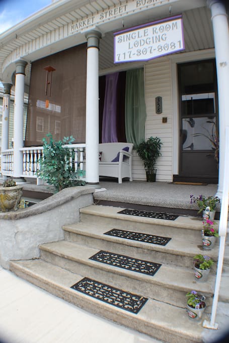 Front porch overlooks the beautiful Susquehanna River and Millersburg Ferry Boat.