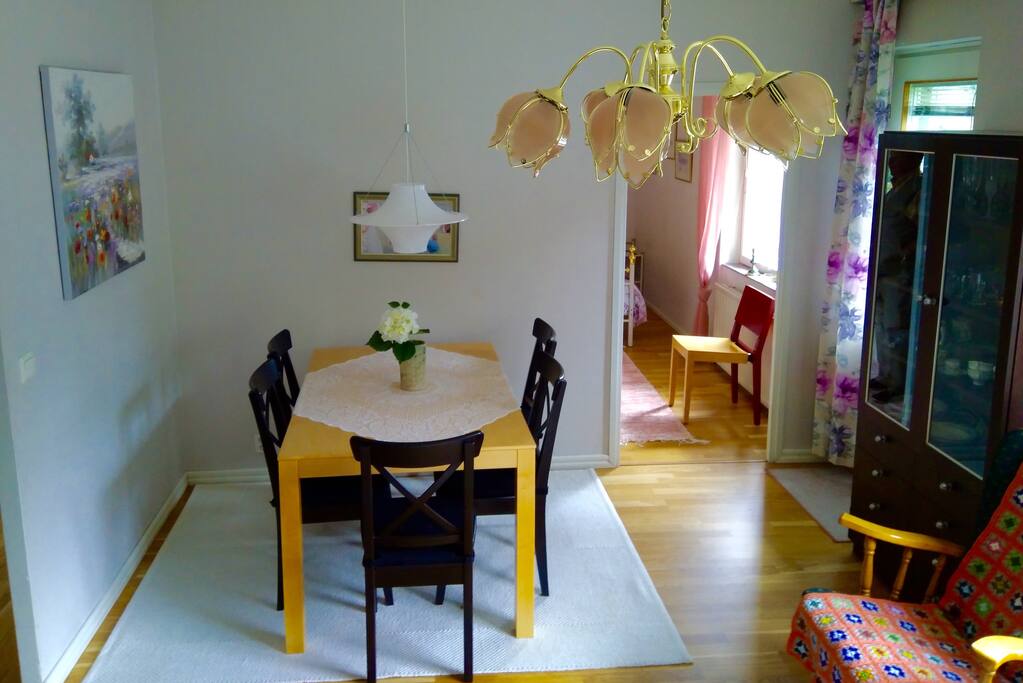 Dining area in the living room