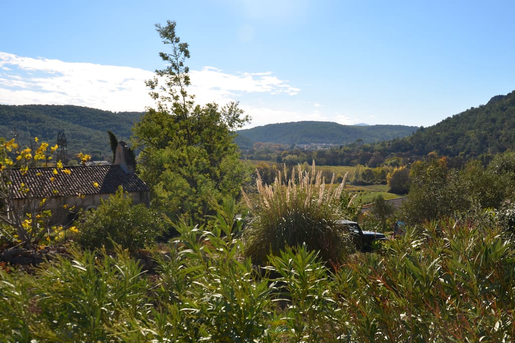 Vue sur le village et les vignes
