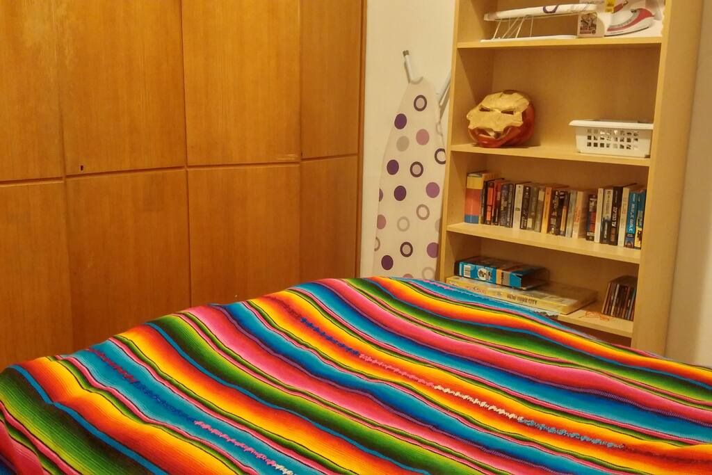the spare bedroom, extra blankets and pillows are available