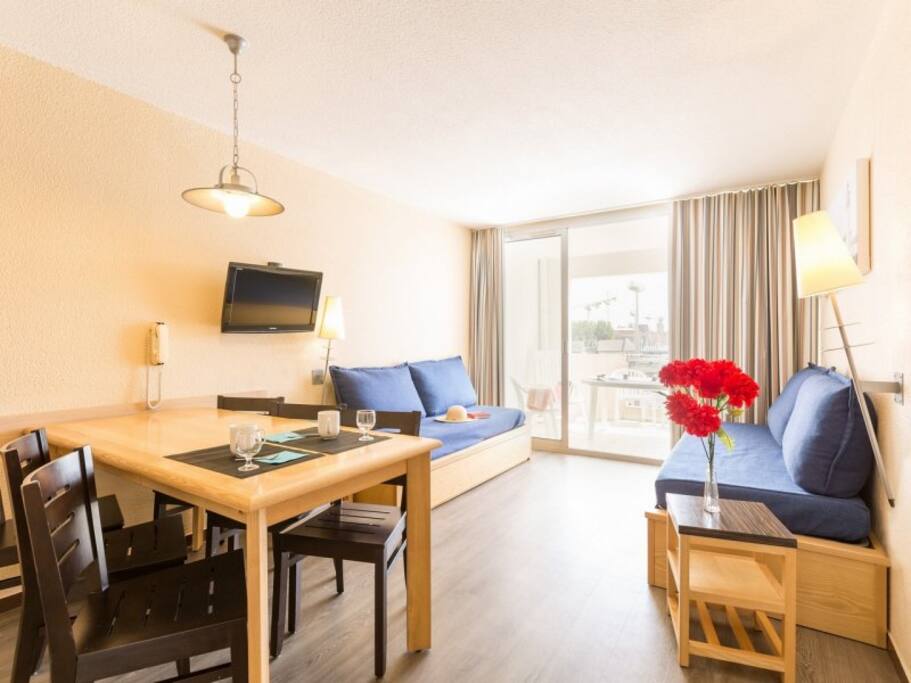Studio avec loggia ensoleillée sur le port de Trouville (2 canapés véritables matelas +
un lit tiroir matelas véritable sur pied amovible)