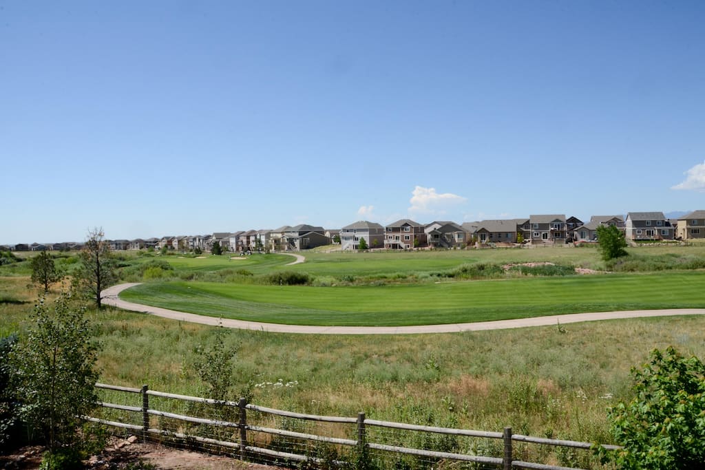 View of golf course from the deck.
