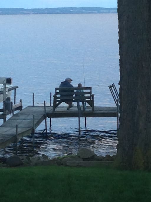 Fishing from the dock is one of our favorite things.