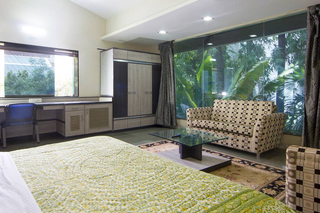 Double wardrobe and mini refrigerator