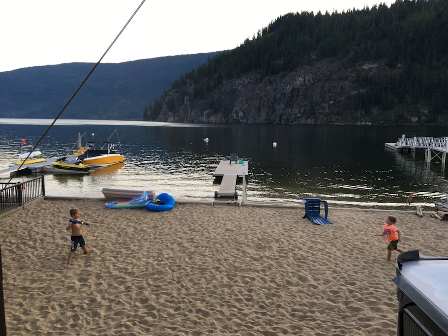 Kids playing on private beach