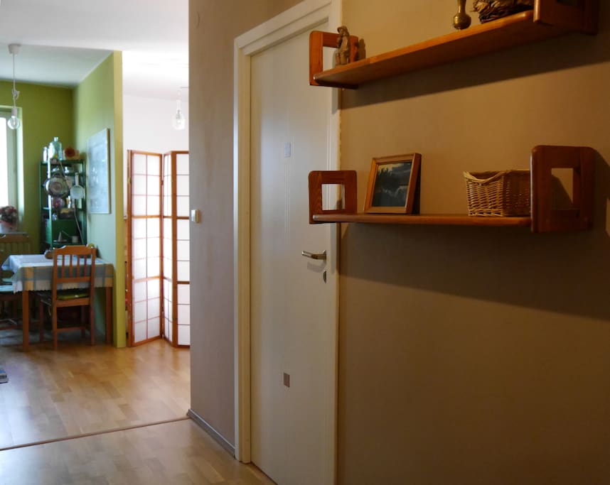 hall and the kitchen