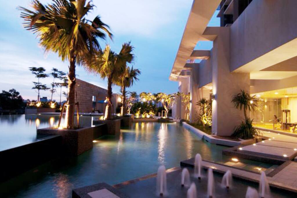 Night view at pool