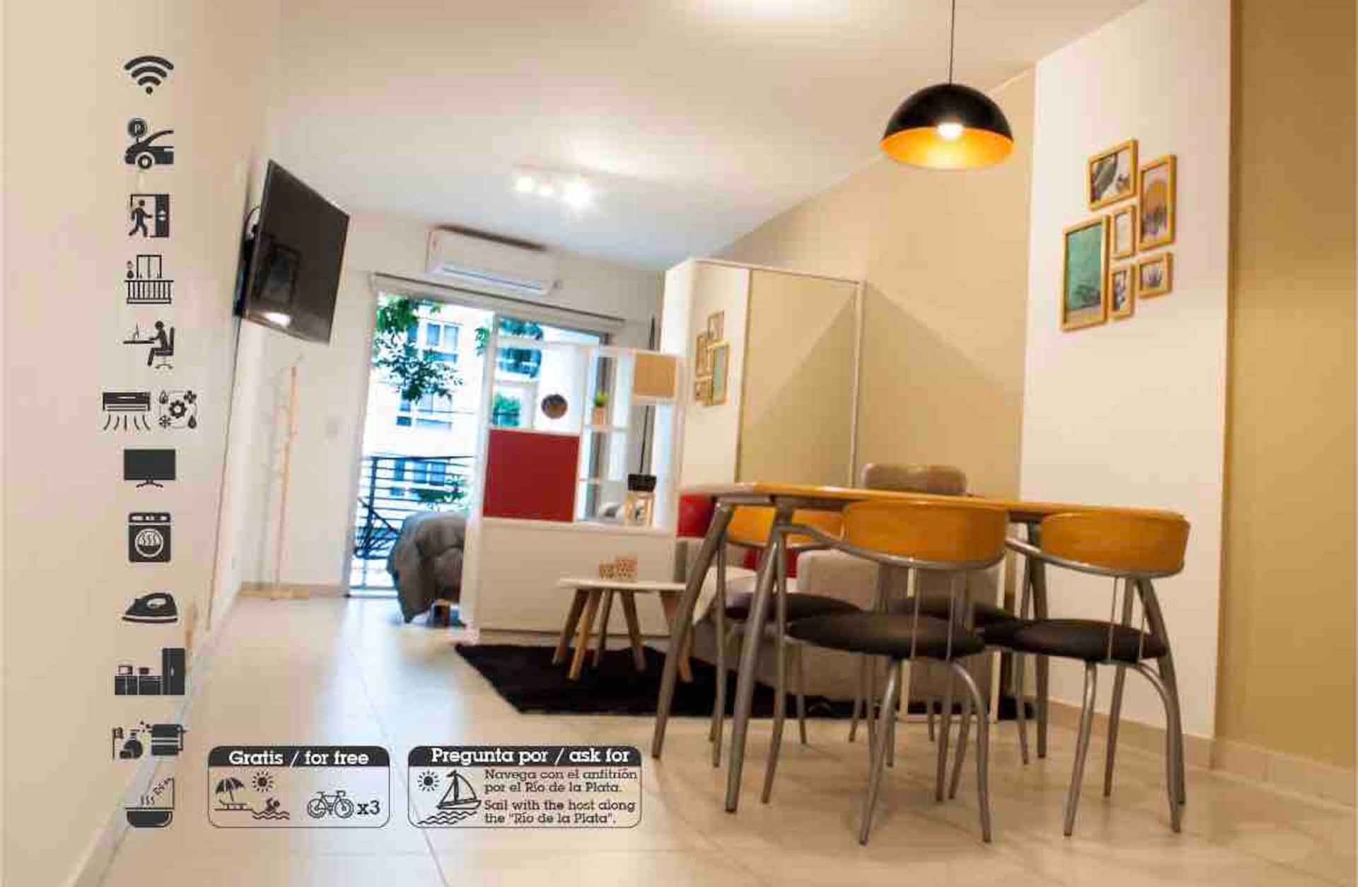 Apartamento de 1 quarto em Palermo com piscina e garagem