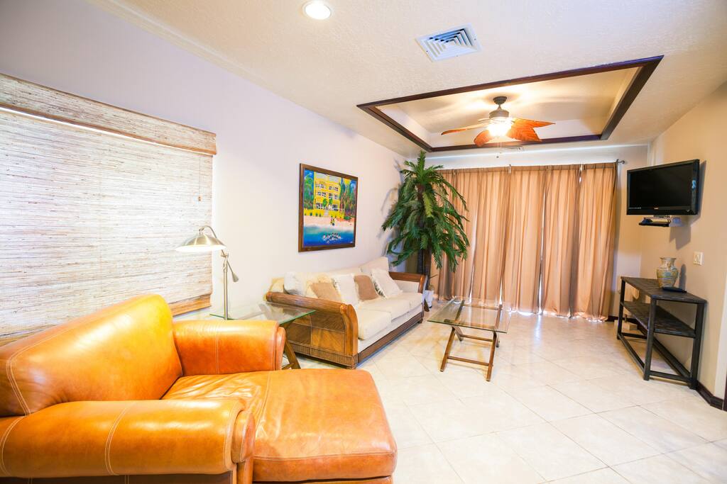 Living area with flat screen