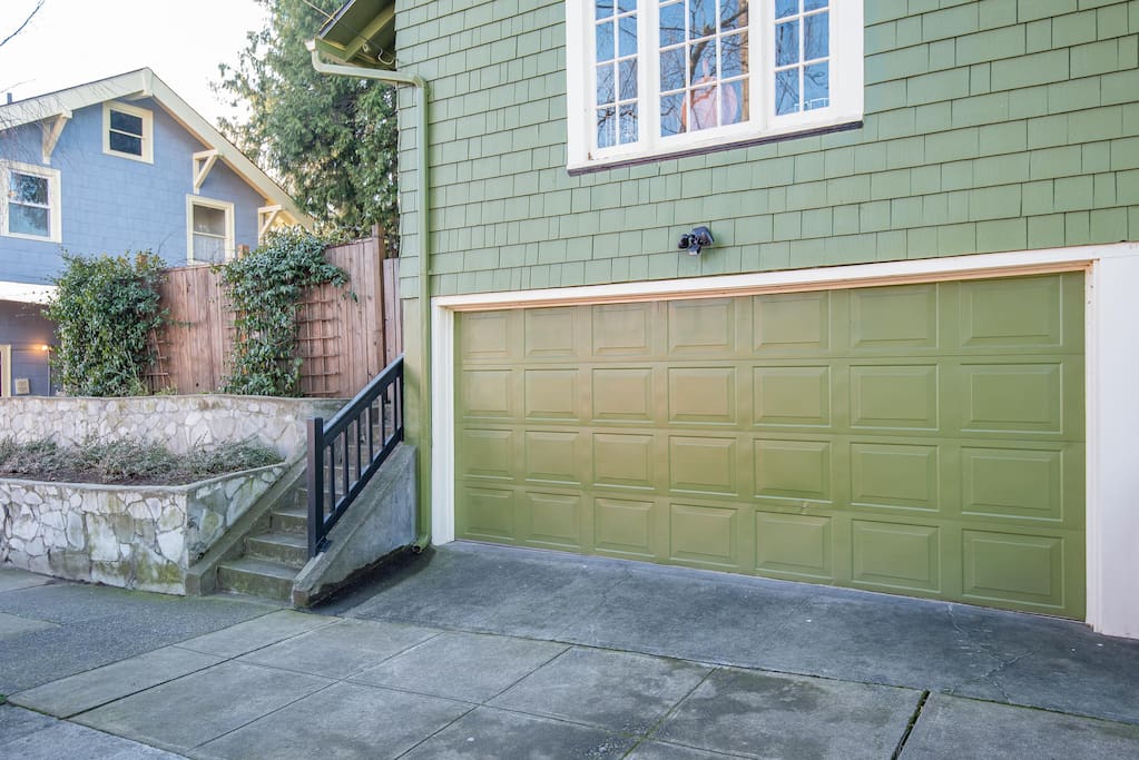 These stairs take you to your private entrance through the backyard.