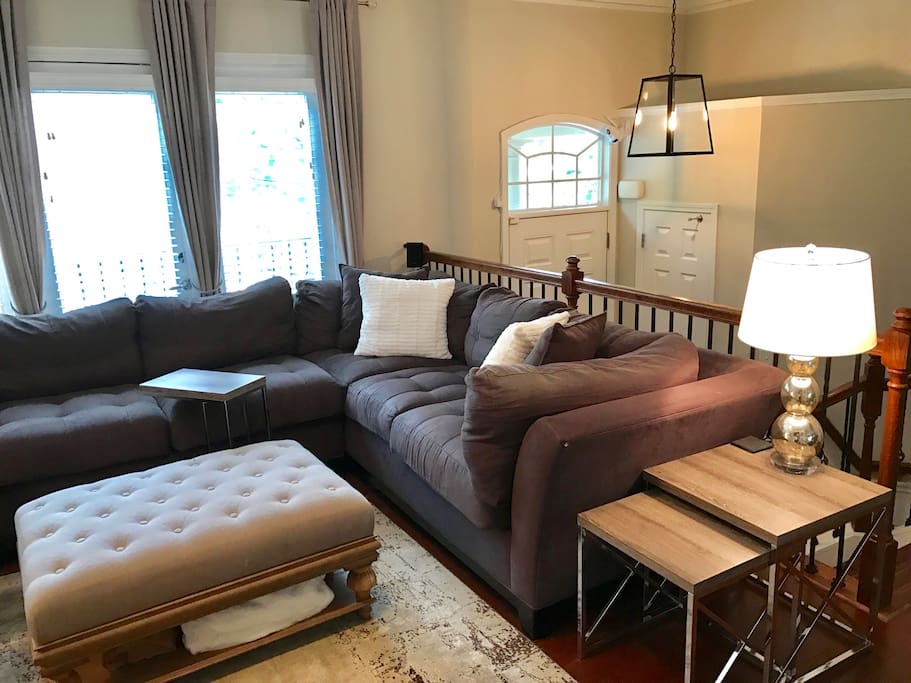 Large and comfy sectional, plenty of seating space