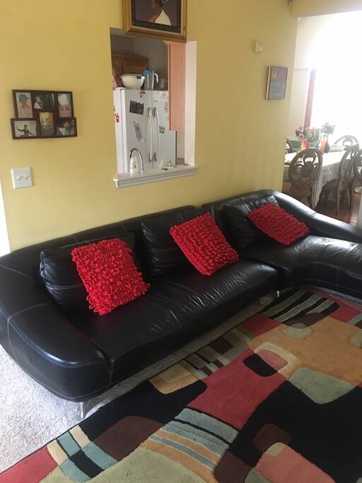 Couch in the living room.