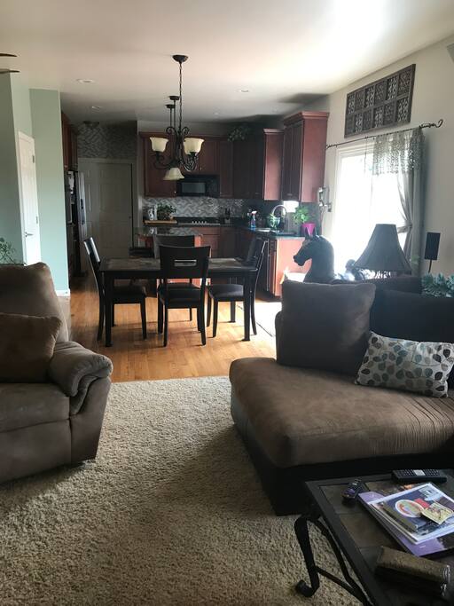 Kitchen and family room