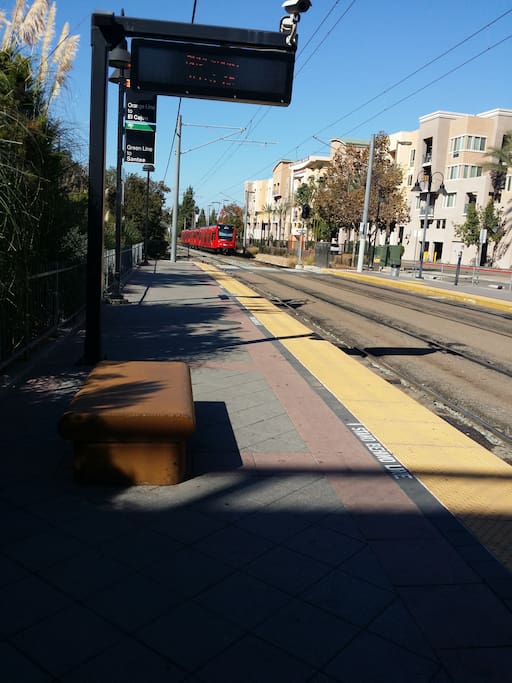 Close to public bus and trolley