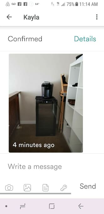 beverage refrigerator.kerig coffee maker