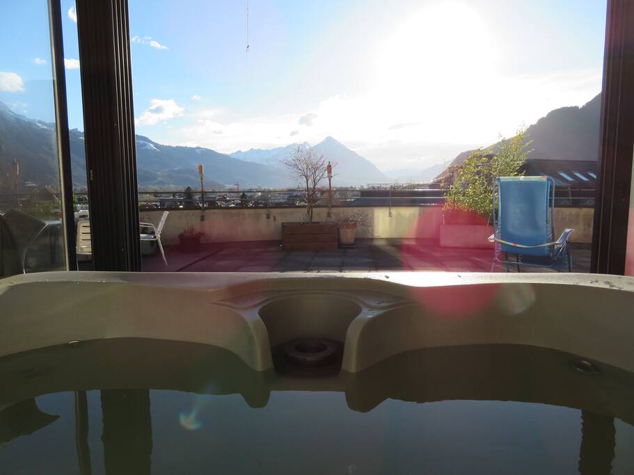 View out of the hottub