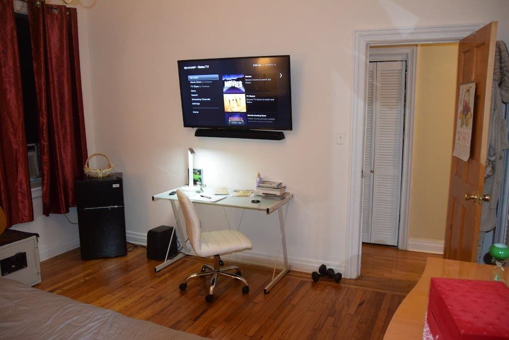 Writing desk with smart tv