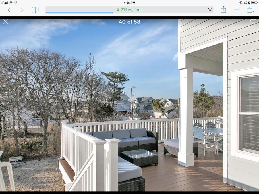 Outdoor deck with Weber gas grill