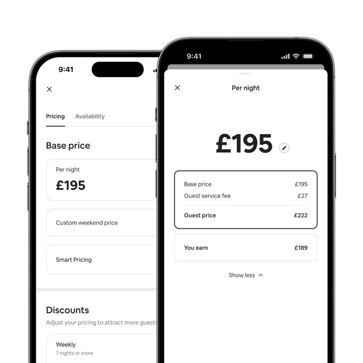 Airbnb app showing how all the pricing tools are now together in the calendar for added convenience.