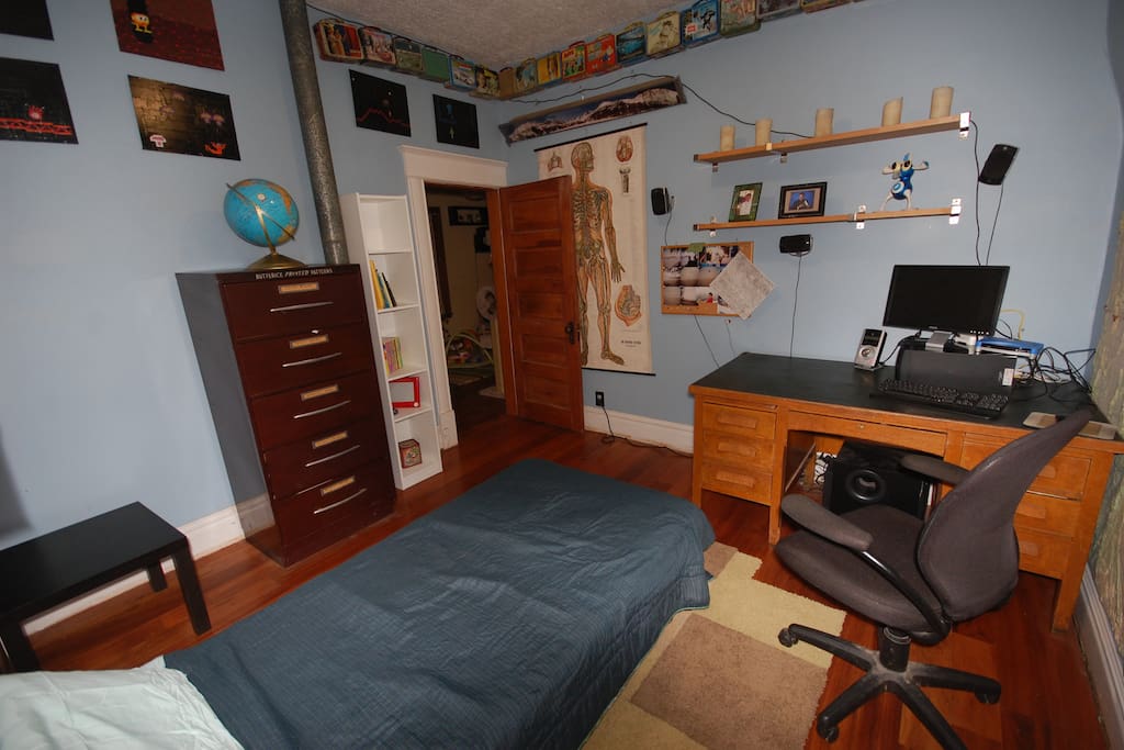 This is the upstairs bedroom - recently updated to queen bed