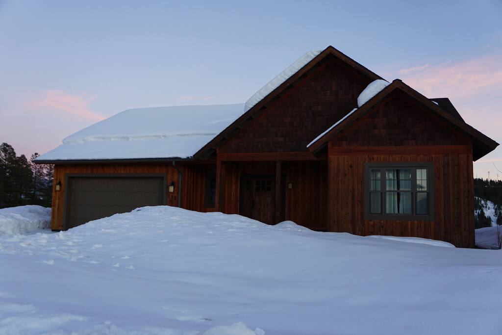 The winter view of the house