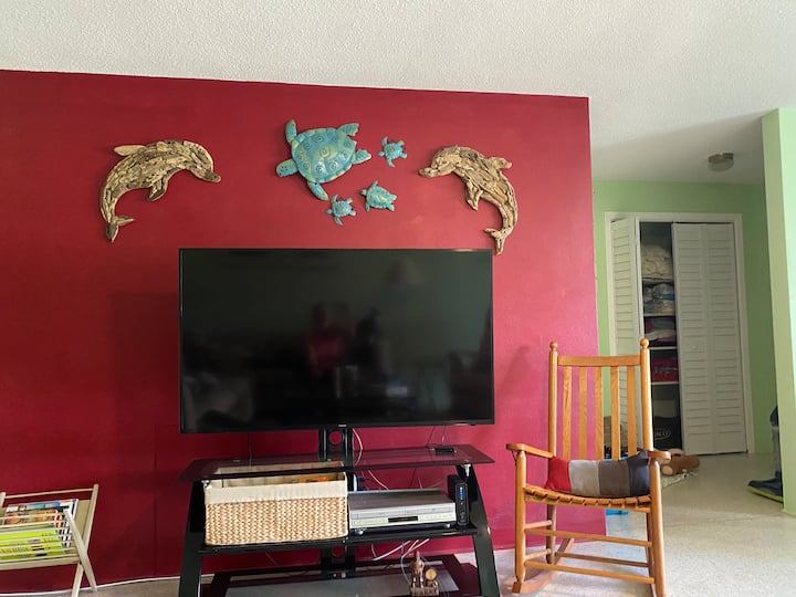 تلفزيون كبير، لا يوجد كابل، واي فاي وتلفزيون تناظري/هوائي.