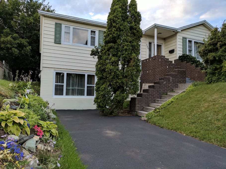 Welcome to our B&B - the entrance is on the left side of the house.