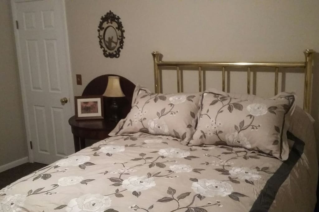 Soft comfortable pillow top double brass bed