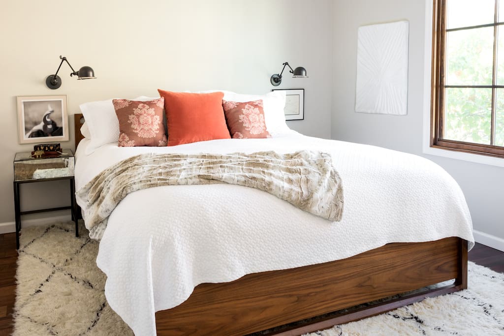 Master bedroom with Cal-king bed