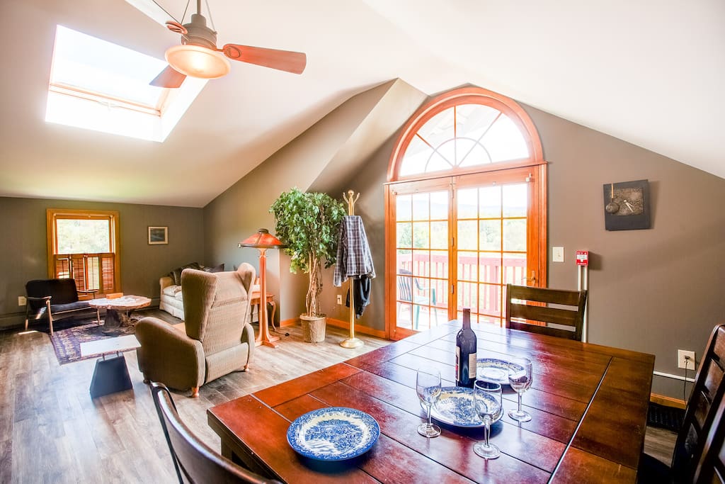 Can't beat the light in this room. Another dining space for 6.
